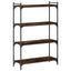 bogreol 4 hylder 80x30x120 cm konstrueret træ røget eg