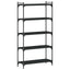 bogreol med 5 hylder 80x30x154 cm konstrueret træ sort