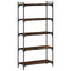 bogreol 5 hylder 80x30x154 cm konstrueret træ røget eg