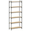 bogreol 6 hylder 80x30x188 cm konstrueret træ sonoma-eg