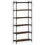 bogreol 6 hylder 80x30x188 cm konstrueret træ røget eg