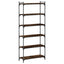 bogreol 6 hylder 80x30x188 cm konstrueret træ røget eg