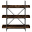 bogreol med 3 hylder 100x33x108,5 cm konstrueret træ røget eg