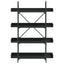 bogreol med 4 hylder 100x33x108,5 cm konstrueret træ sort
