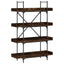 bogreol med 4 hylder 100x33x145,5 cm konstrueret træ røget eg
