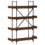 bogreol med 4 hylder 100x33x145,5 cm konstrueret træ brunt eg