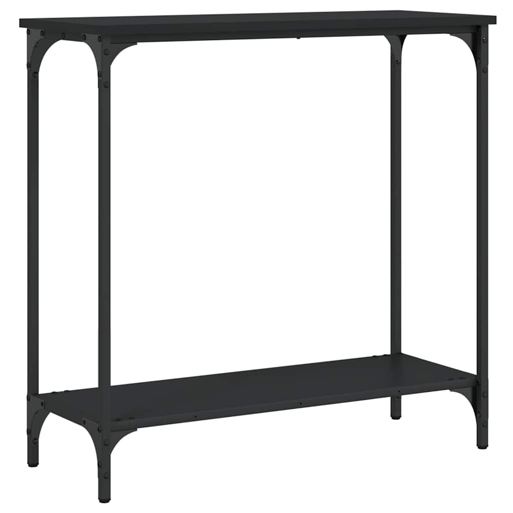 konsolbord 75x30,5x75 cm konstrueret træ sort