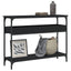 konsolbord med hylde 100x29x75 cm konstrueret træ sort