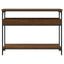 konsolbord med hylde 100x29x75 cm konstrueret træ brunt egetræ