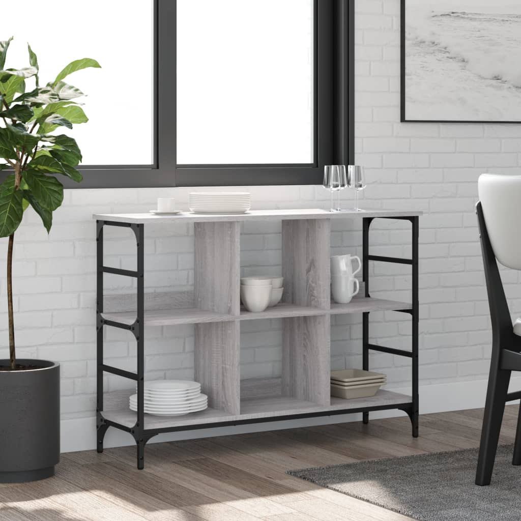 skænk 102x32x73,5 cm konstrueret træ grå sonoma-eg