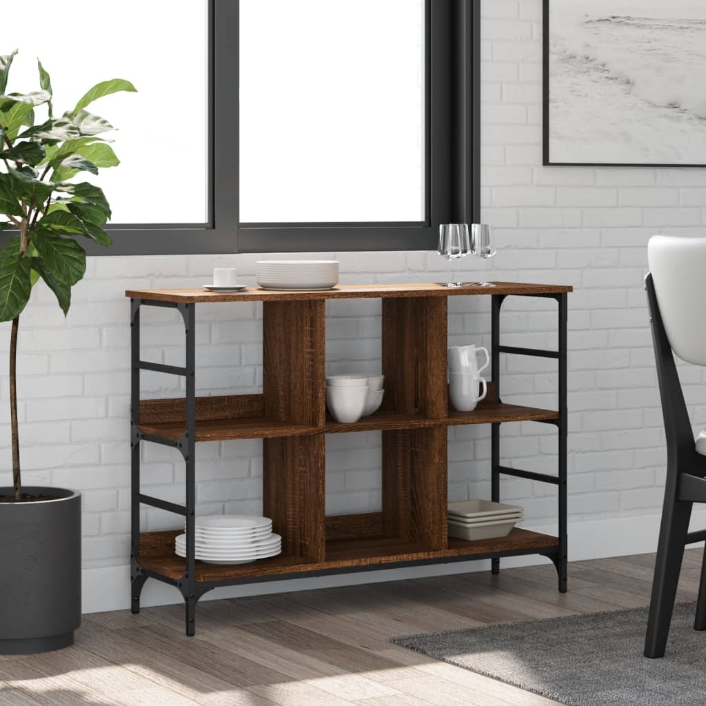 skænk 102x32x73,5 cm konstrueret træ brun egetræsfarve