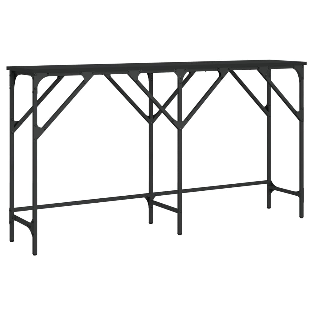 konsolbord 140x29x75 cm konstrueret træ sort