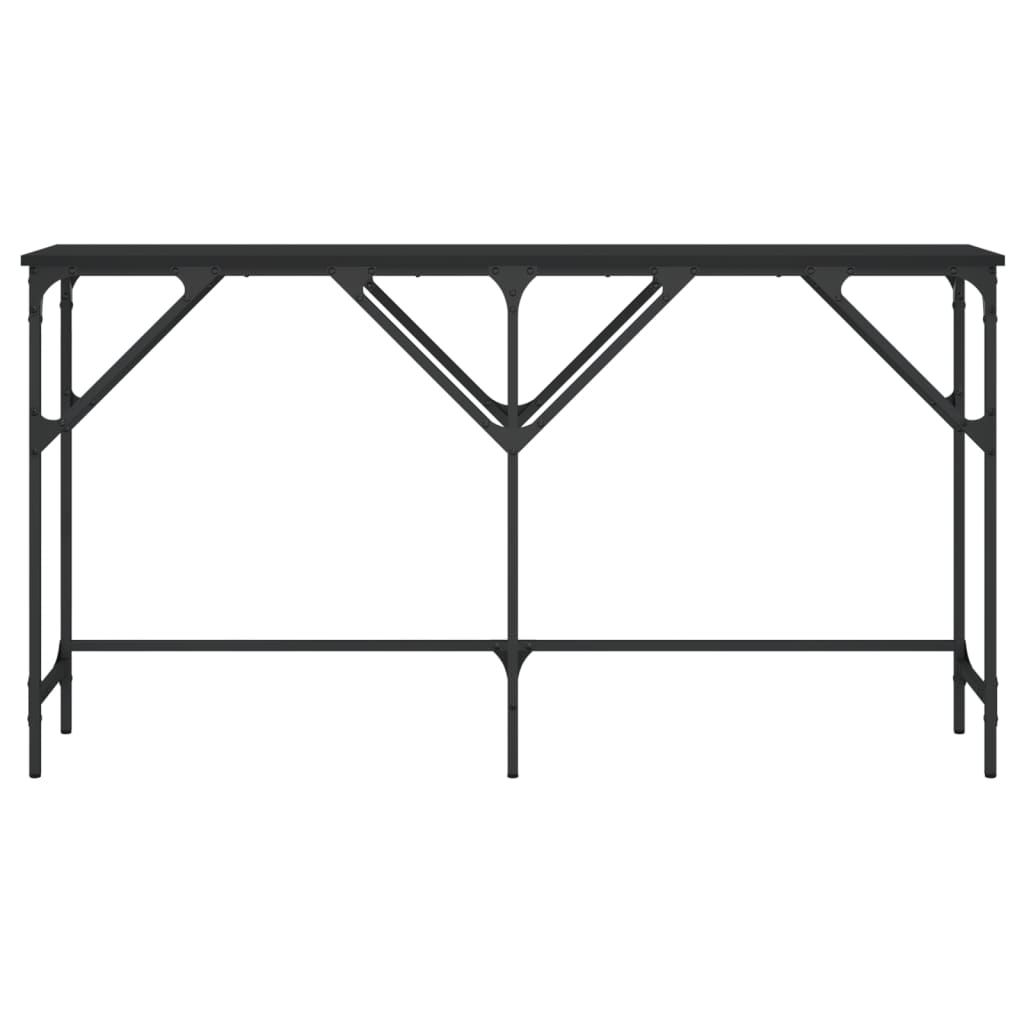 konsolbord 140x29x75 cm konstrueret træ sort