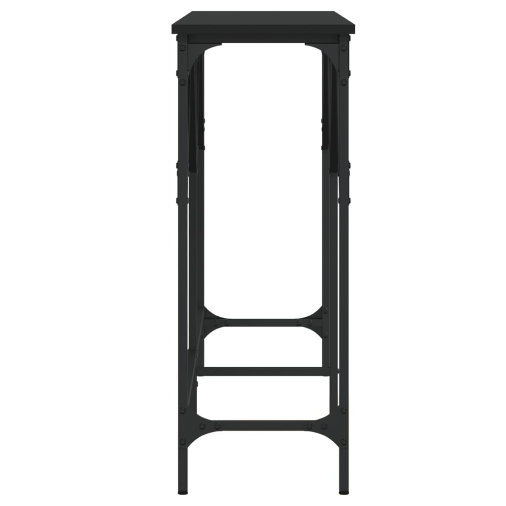 konsolbord 140x29x75 cm konstrueret træ sort