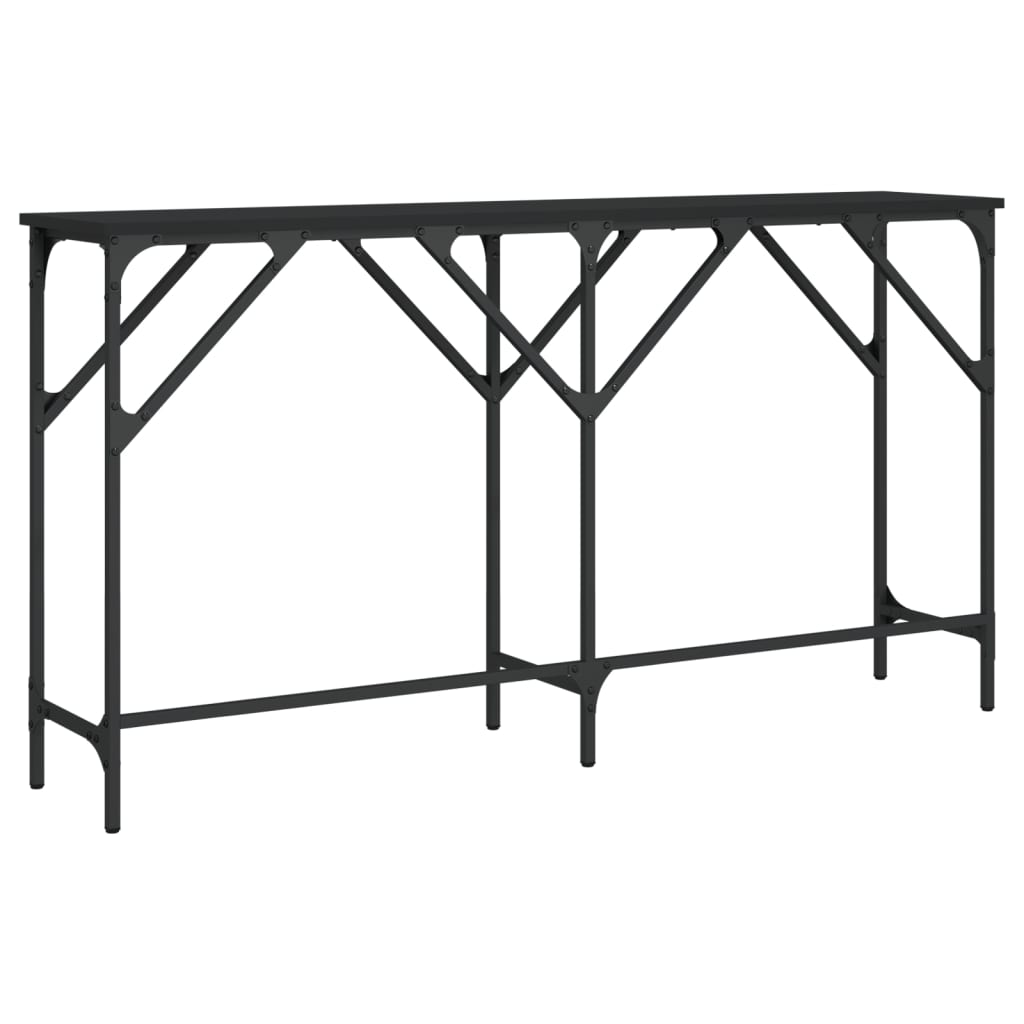 konsolbord 140x29x75 cm konstrueret træ sort