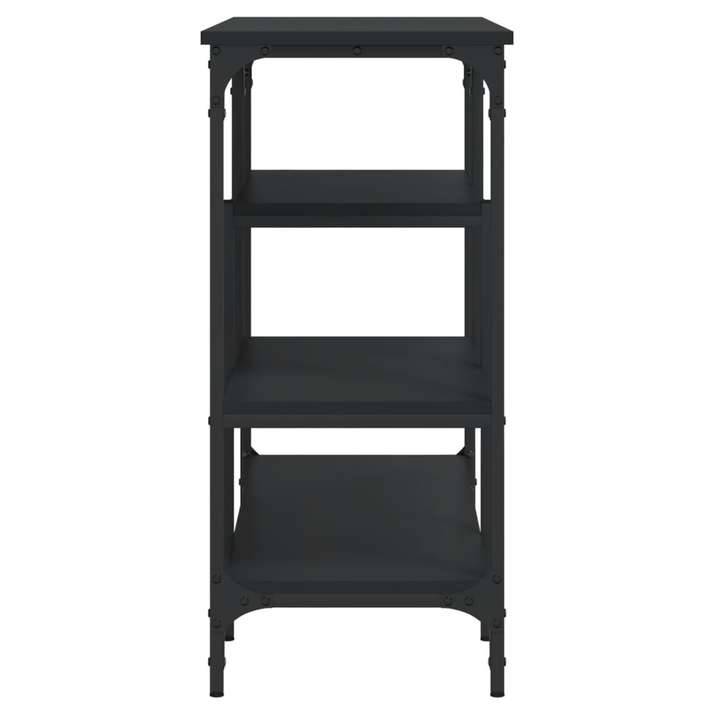 konsolbord med hylder 100x35x75 cm sort