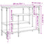 konsolbord med hylder 100x35x75 cm sort