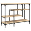 konsolbord med hylder 100x35x75 cm sonoma-eg