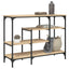 konsolbord med hylder 100x35x75 cm sonoma-eg