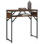 konsolbord med hylde 75x30x75 cm konstrueret træ brunt egetræ