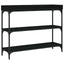konsolbord med hylder 100x30x80 cm sort