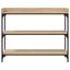 konsolbord med hylder 100x30x80 cm sonoma-eg