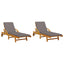 liggestole 2 stk. 200x68x83 cm med hynder massivt akacietræ