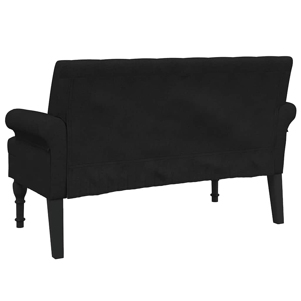 bænk med ryglæn sort 120x62x75,5 cm stof