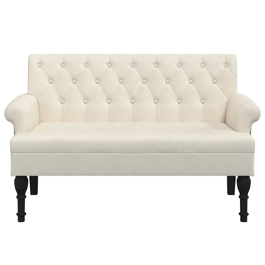 bænk med ryglæn 120x62x75,5 cm hør