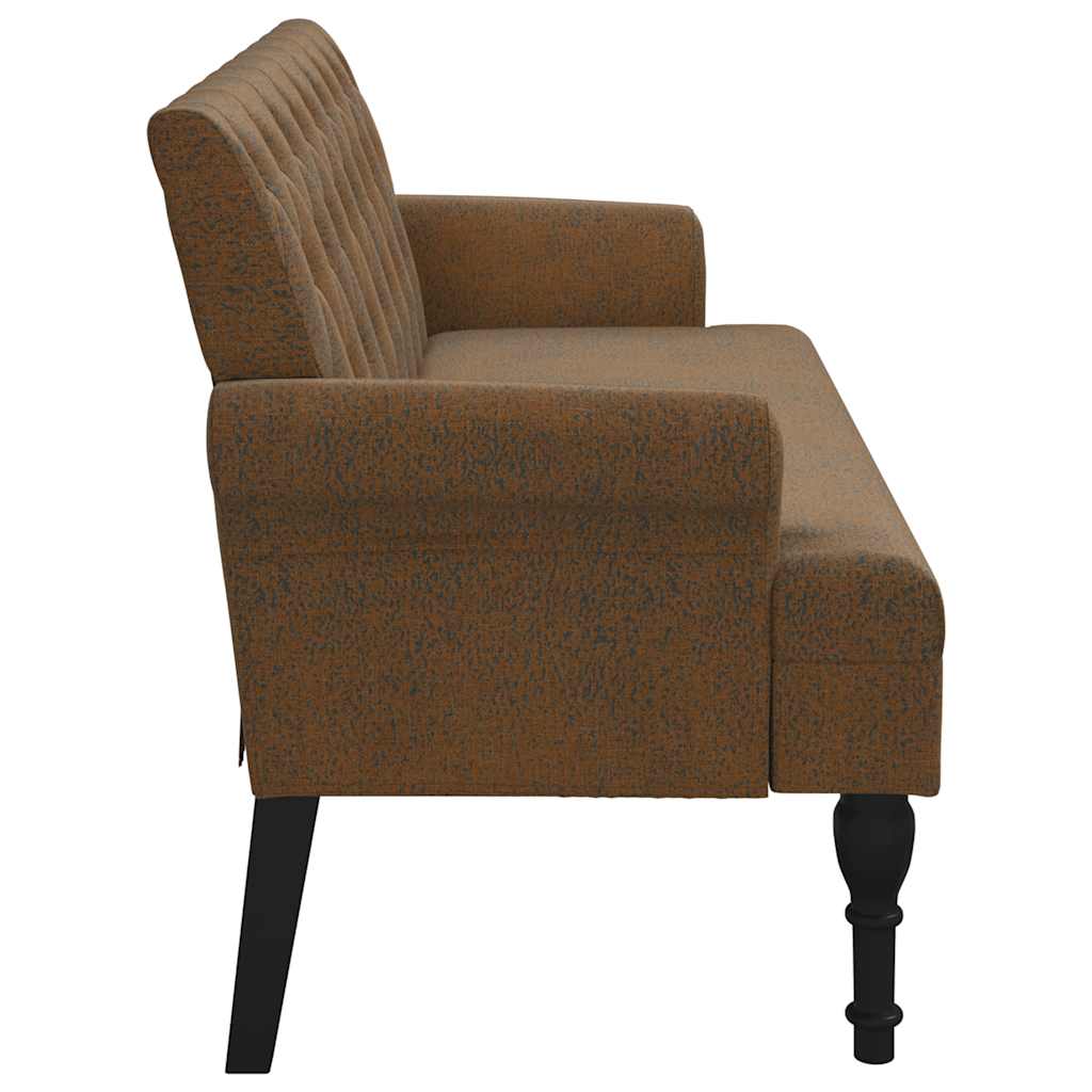 bænk med ryglæn 120x62x75,5 cm imiteret ruskind brun
