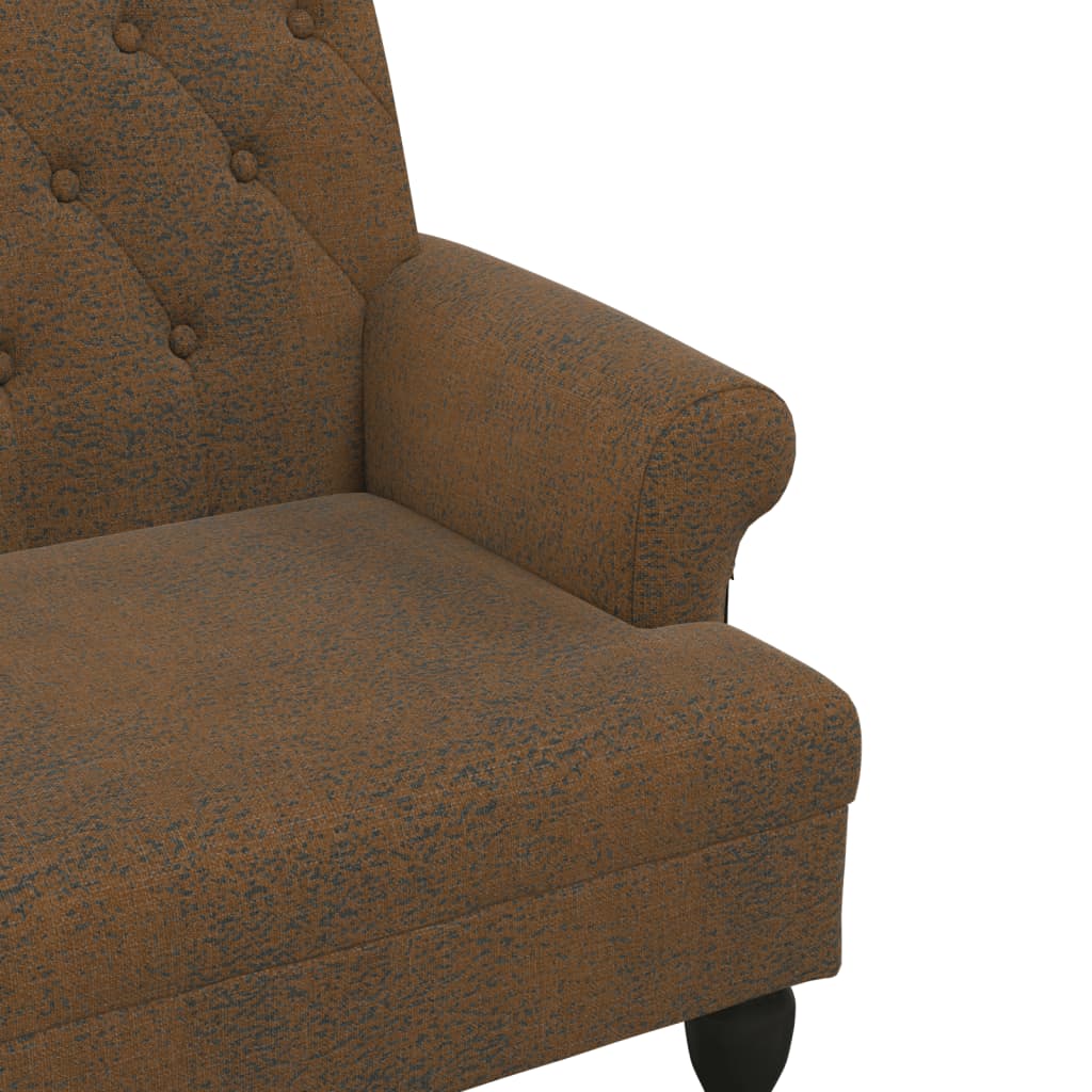 bænk med ryglæn 120x62x75,5 cm imiteret ruskind brun