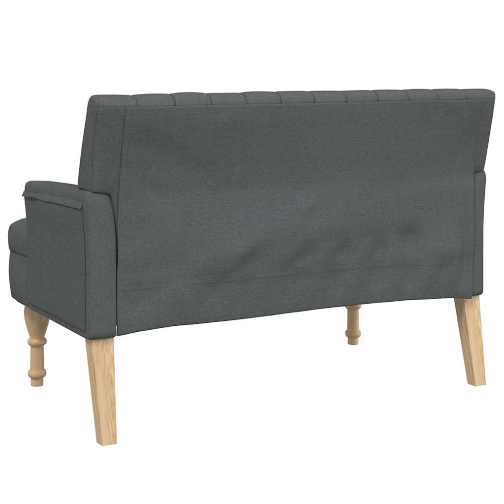 bænk med hynder 113x64,5x75,5 cm stof mørkegrå