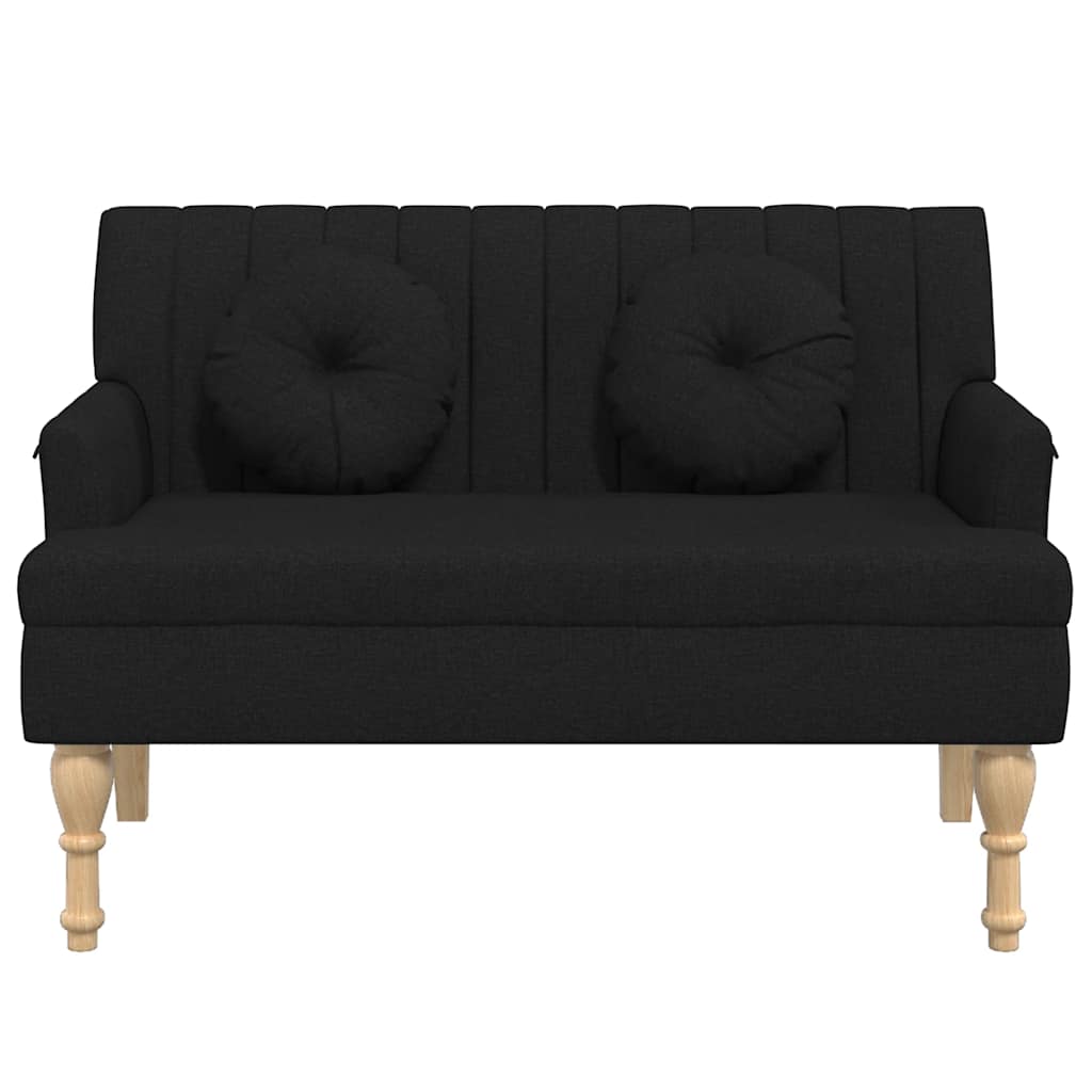 bænk med hynder 113x64,5x75,5 cm stof stof