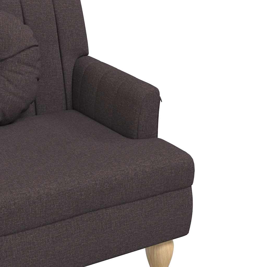 bænk med hynder 113x64,5x75,5 cm stof mørkebrun