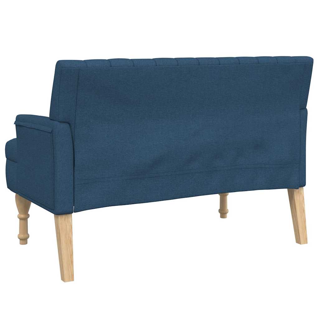 bænk med hynder 113x64,5x75,5 cm stof blå