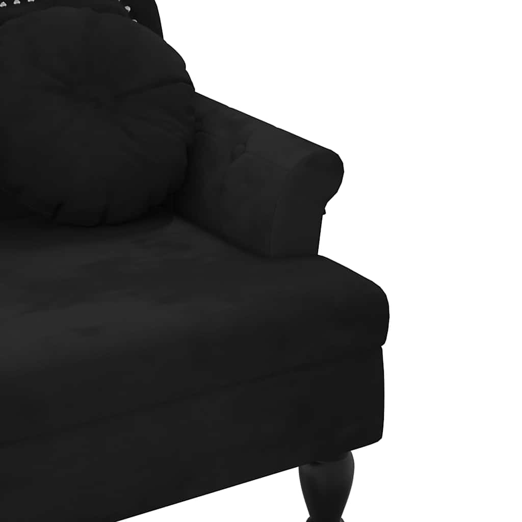 bænk med hynder sort 120,5x65x75 cm fløjl