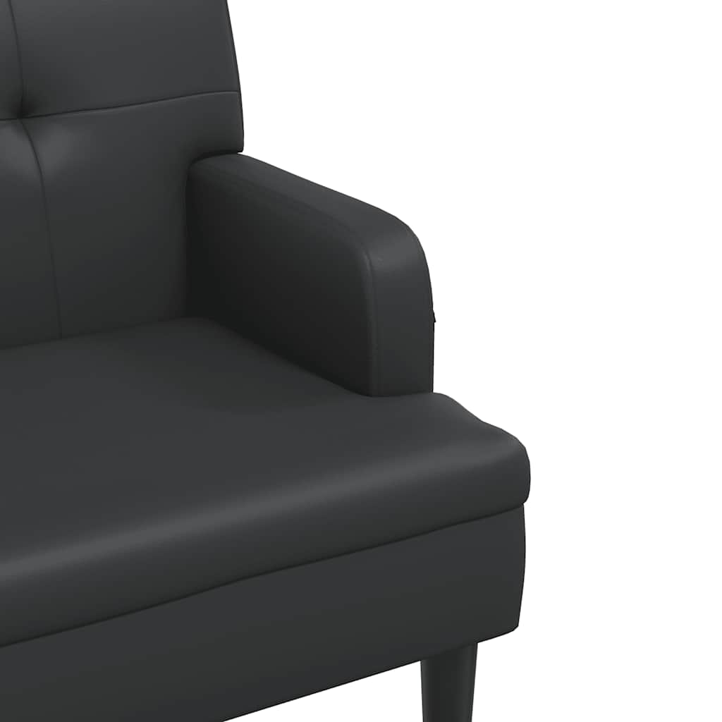 bænk med ryglæn sort 112x65,5x75 cm kunstlæder