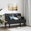 bænk med ryglæn sort 112x65,5x75 cm kunstlæder