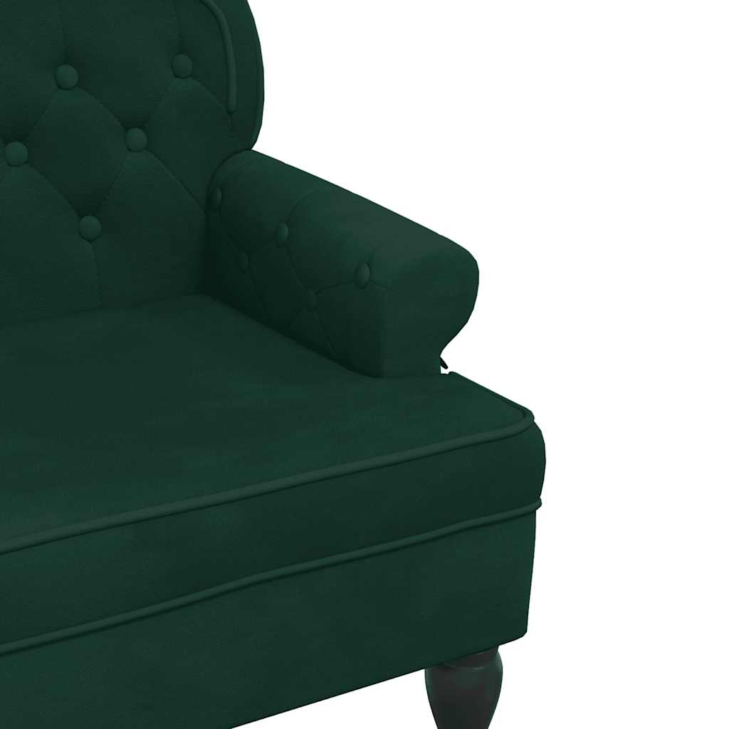 bænk med ryglæn 119,5x64,5x75 cm velour mørkegrøn