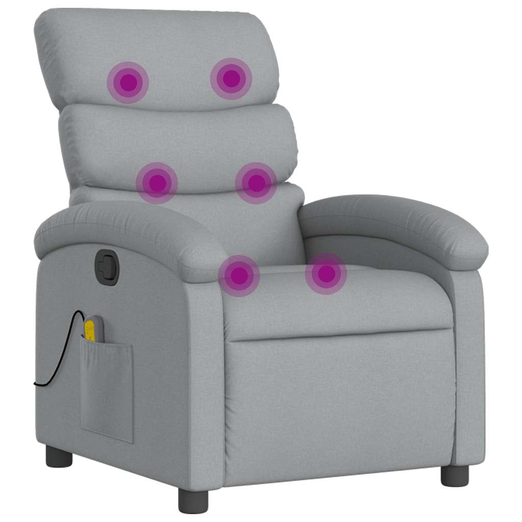 massagestol stof lysegrå