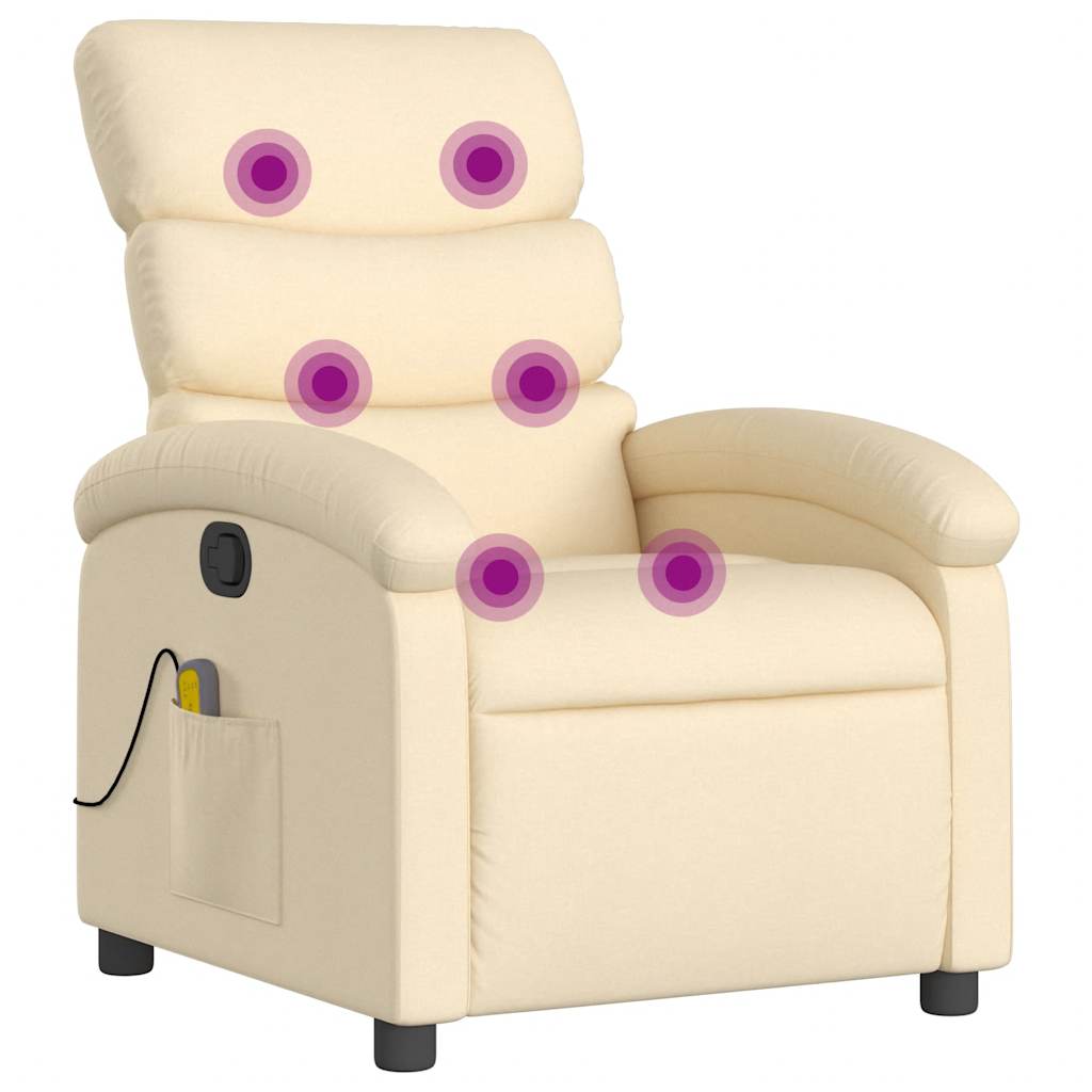 massagestol stof cremefarvet