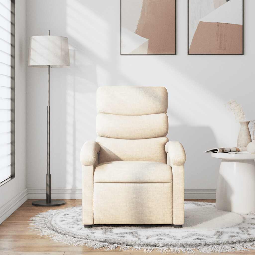 massagestol stof cremefarvet
