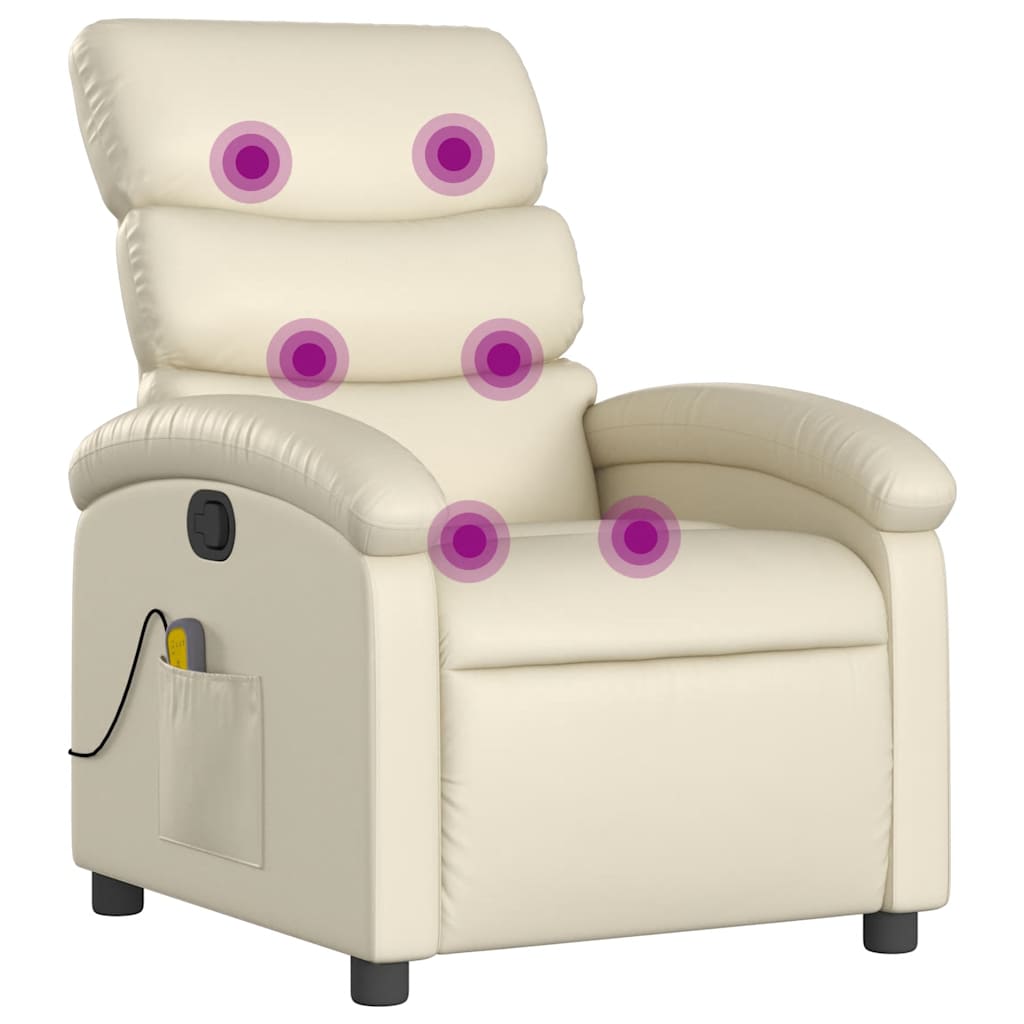 massagestol kunstlæder cremefarvet