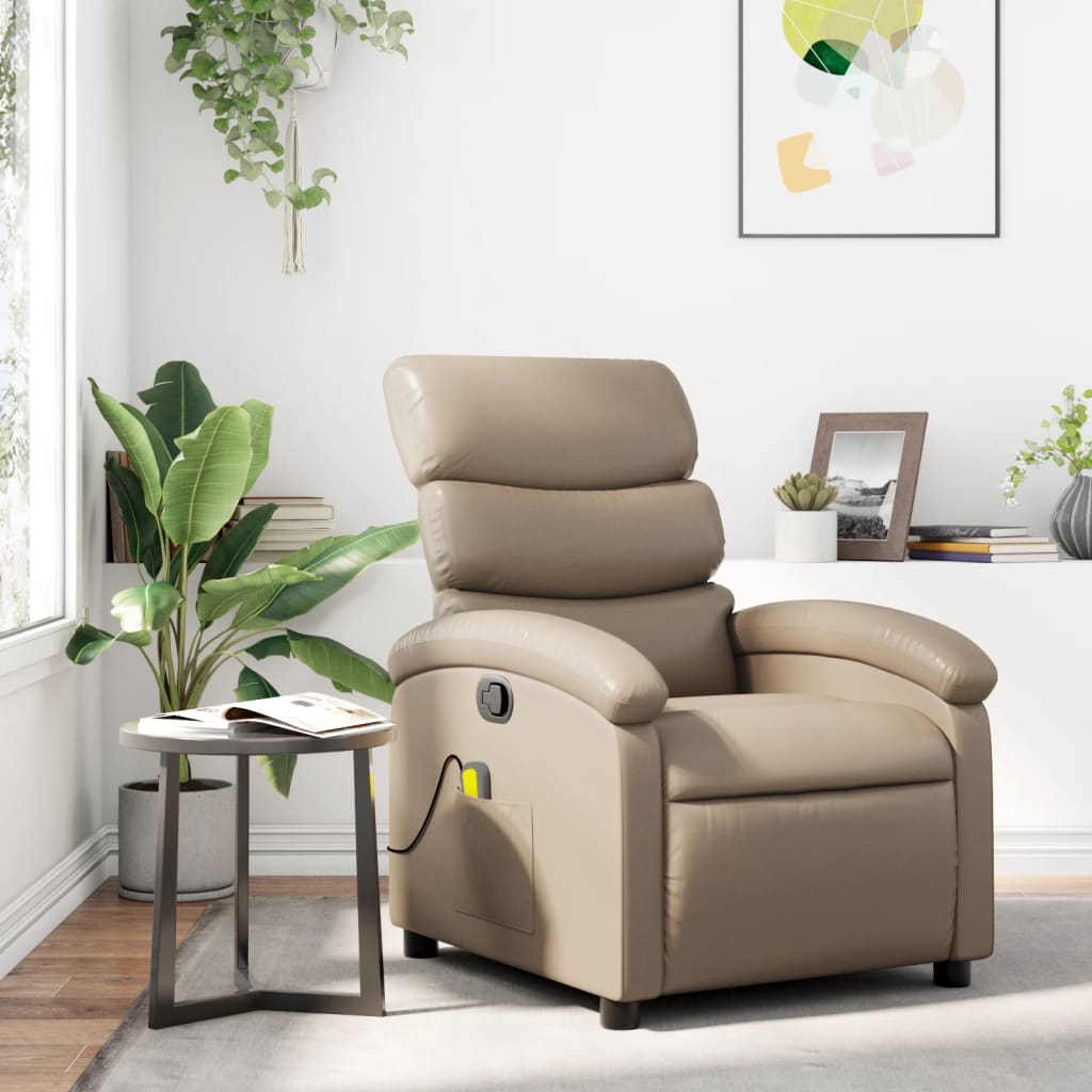 massagestol kunstlæder cappuccino