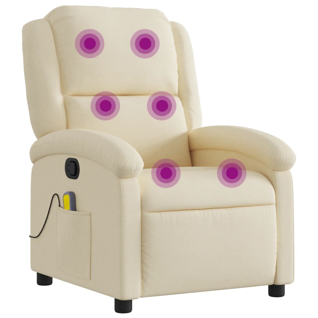 massagestol stof cremefarvet