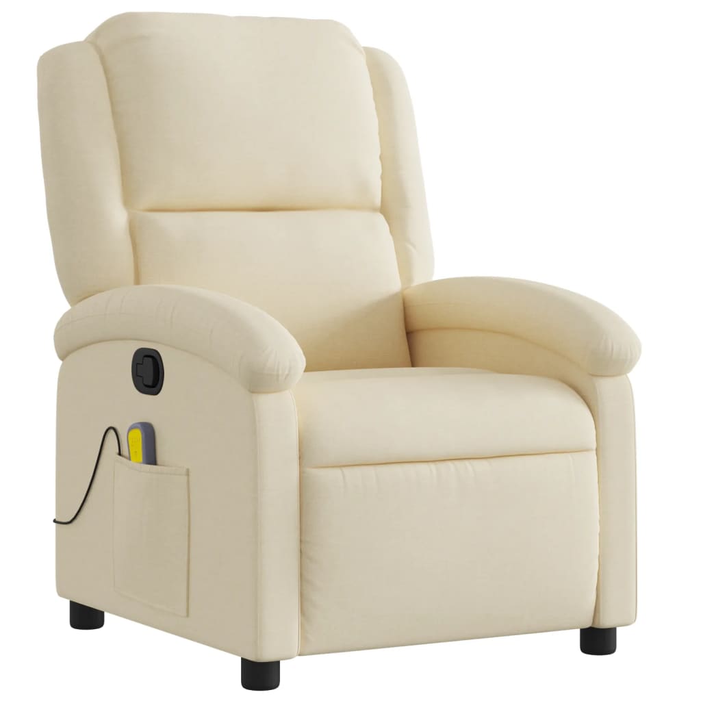 massagestol stof cremefarvet