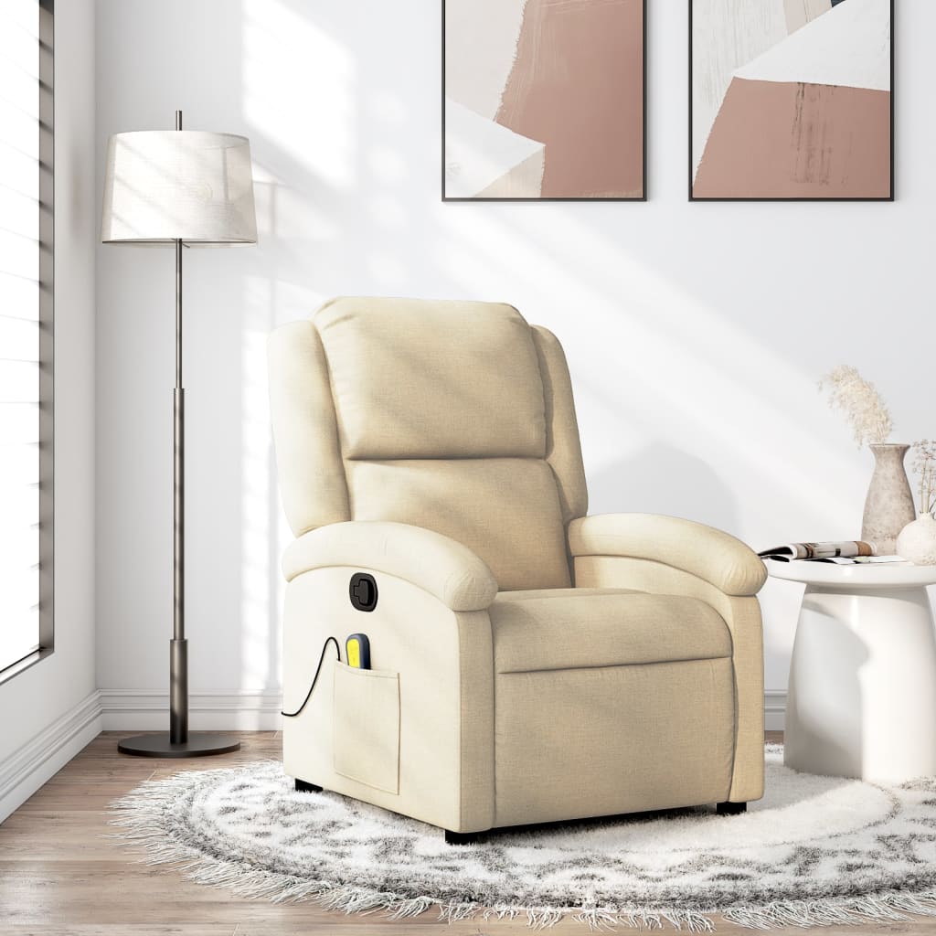 massagestol stof cremefarvet
