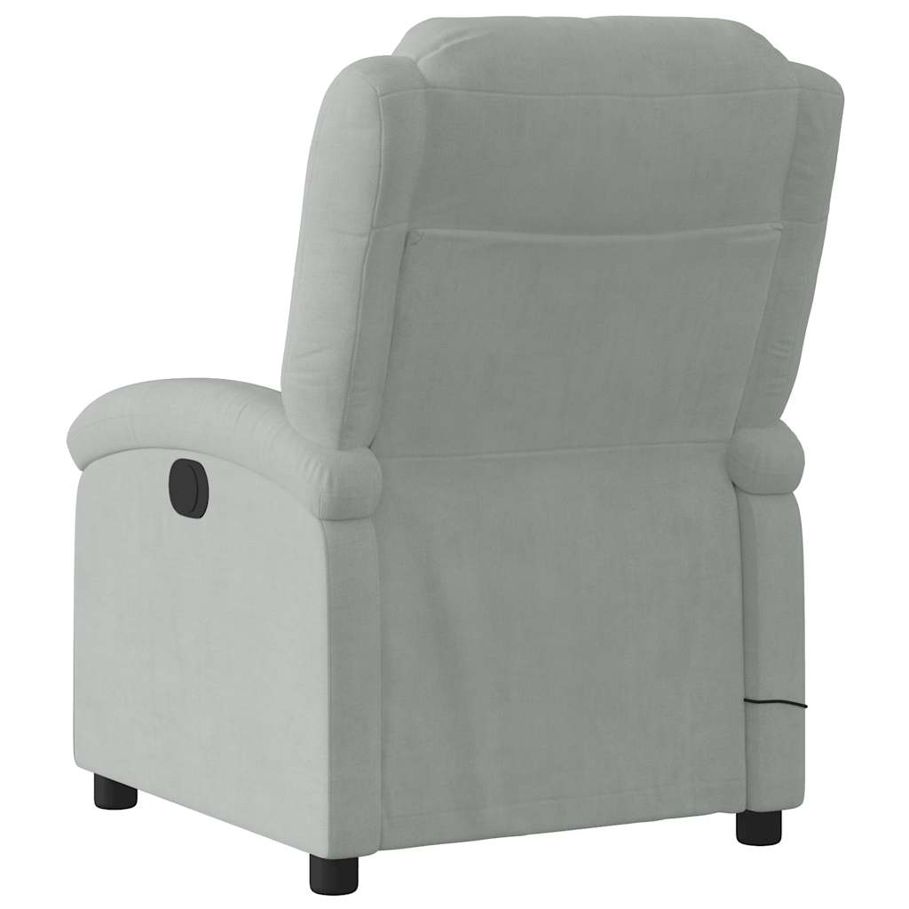 massagestol velour lysegrå