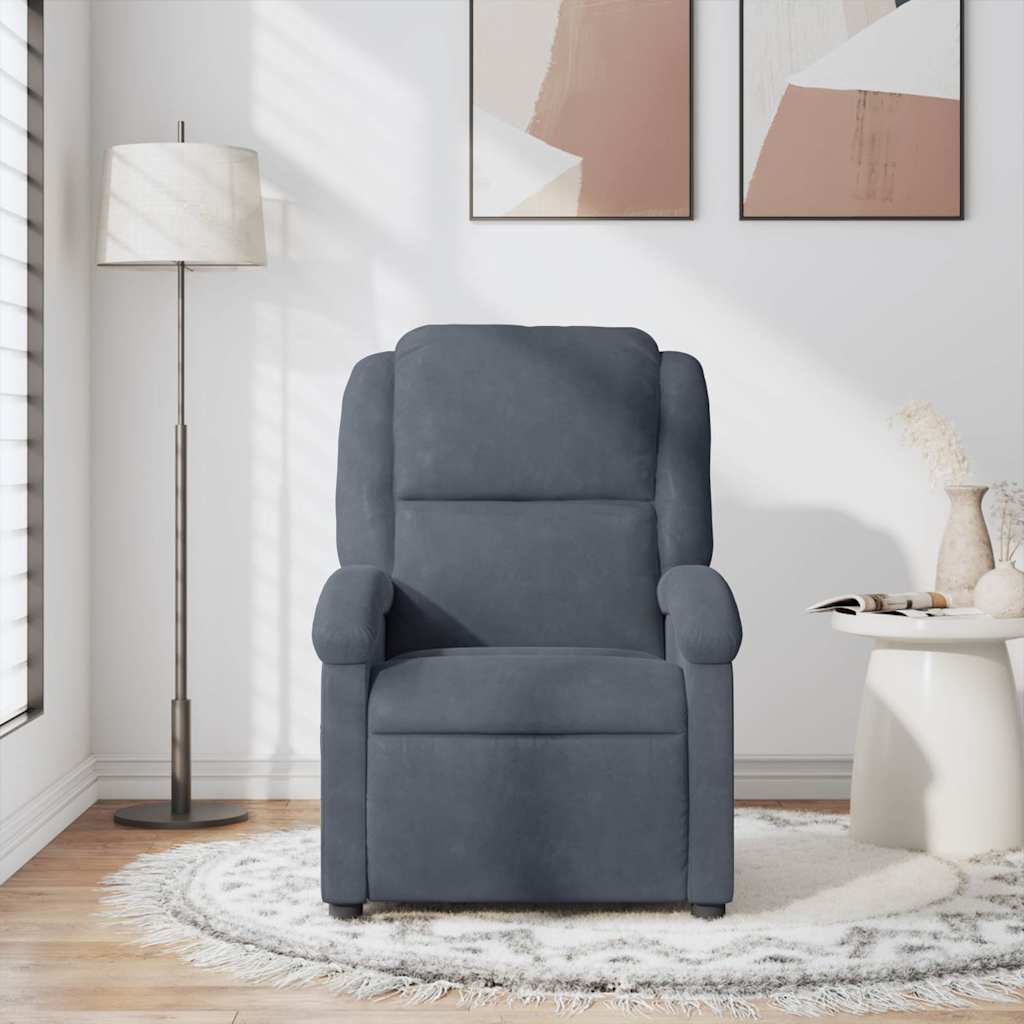 massagestol velour mørkegrå