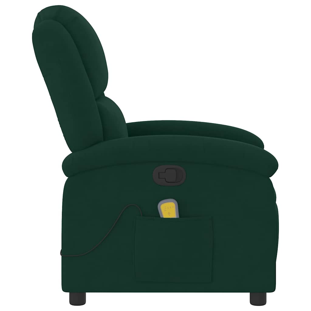 massagestol velour mørkegrøn